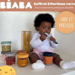 Béaba Lot de 2 Portions verre Night Blue/Honey 250 ml