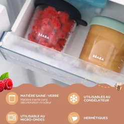 Béaba Lot de 2 Portions verre Night Blue/Honey 250 ml