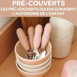 Béaba                    Lot de 2 Pré-Couverts Inox    Barbe A Papa
