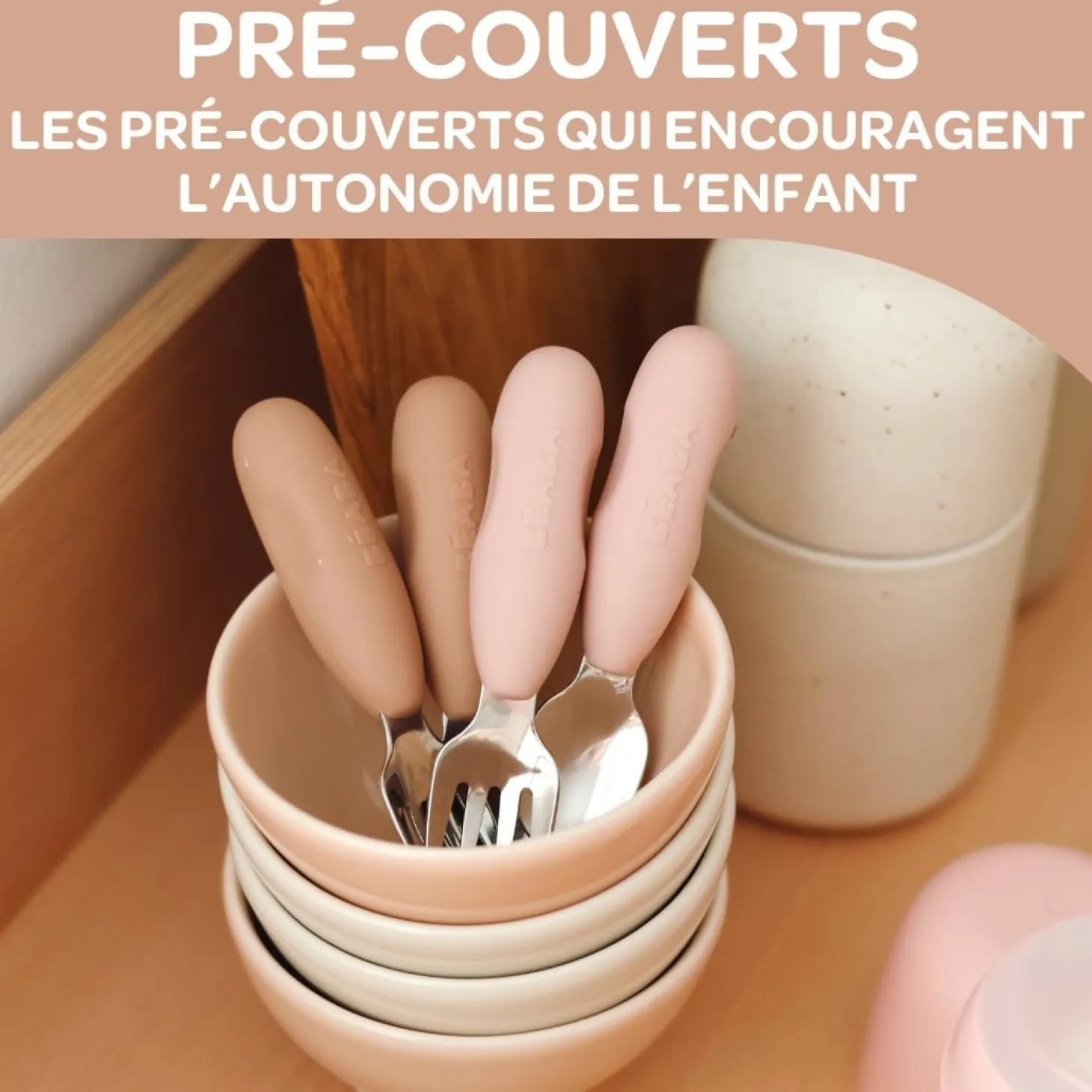Béaba Lot de 2 Pré-Couverts Inox Barbe A Papa