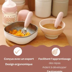 Béaba Lot de 2 Pré-Couverts Inox Barbe A Papa