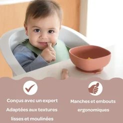 Béaba Lot de 2 Pré-Cuillères en silicone Barbe A Papa