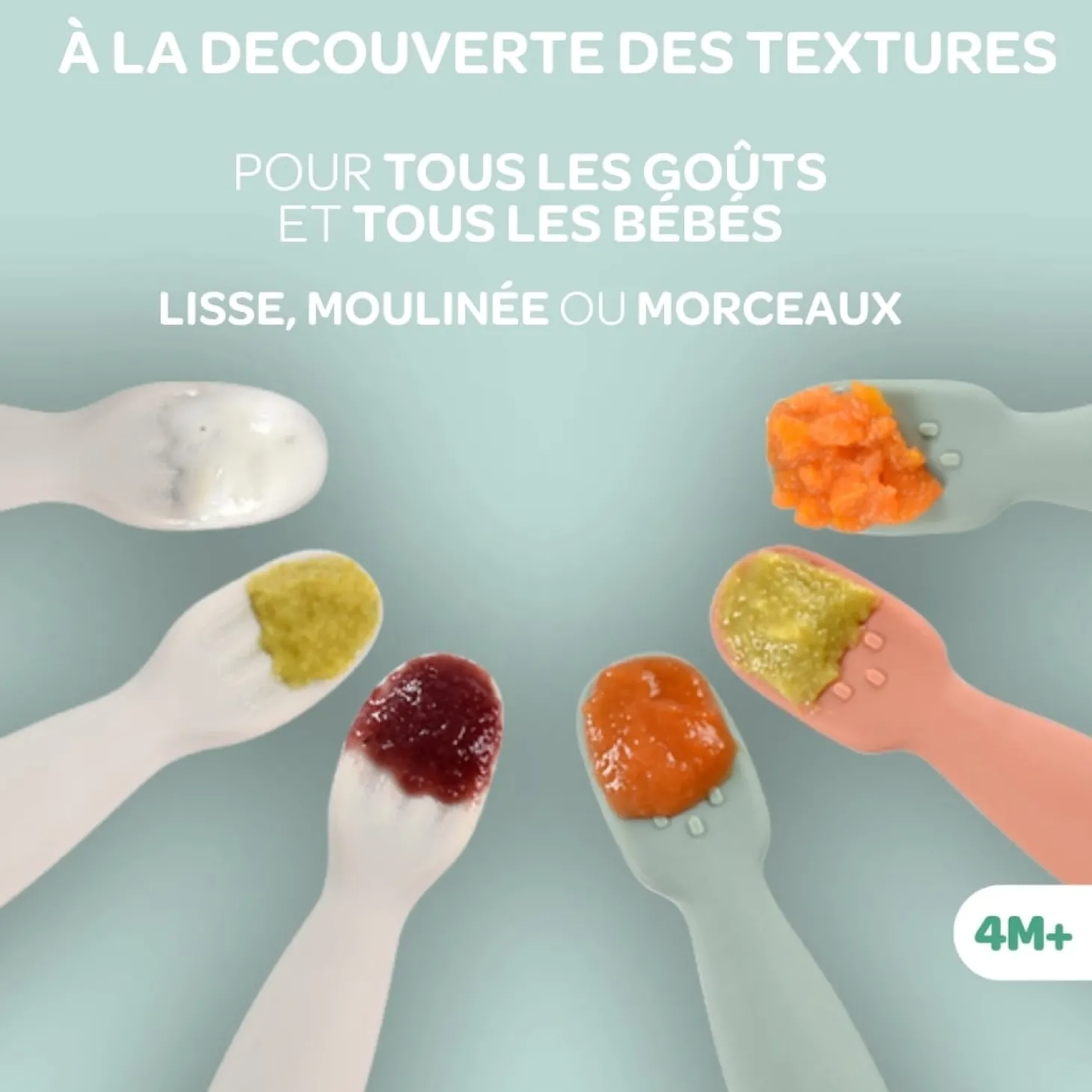 Béaba Lot de 2 Pré-Cuillères en silicone Barbe A Papa