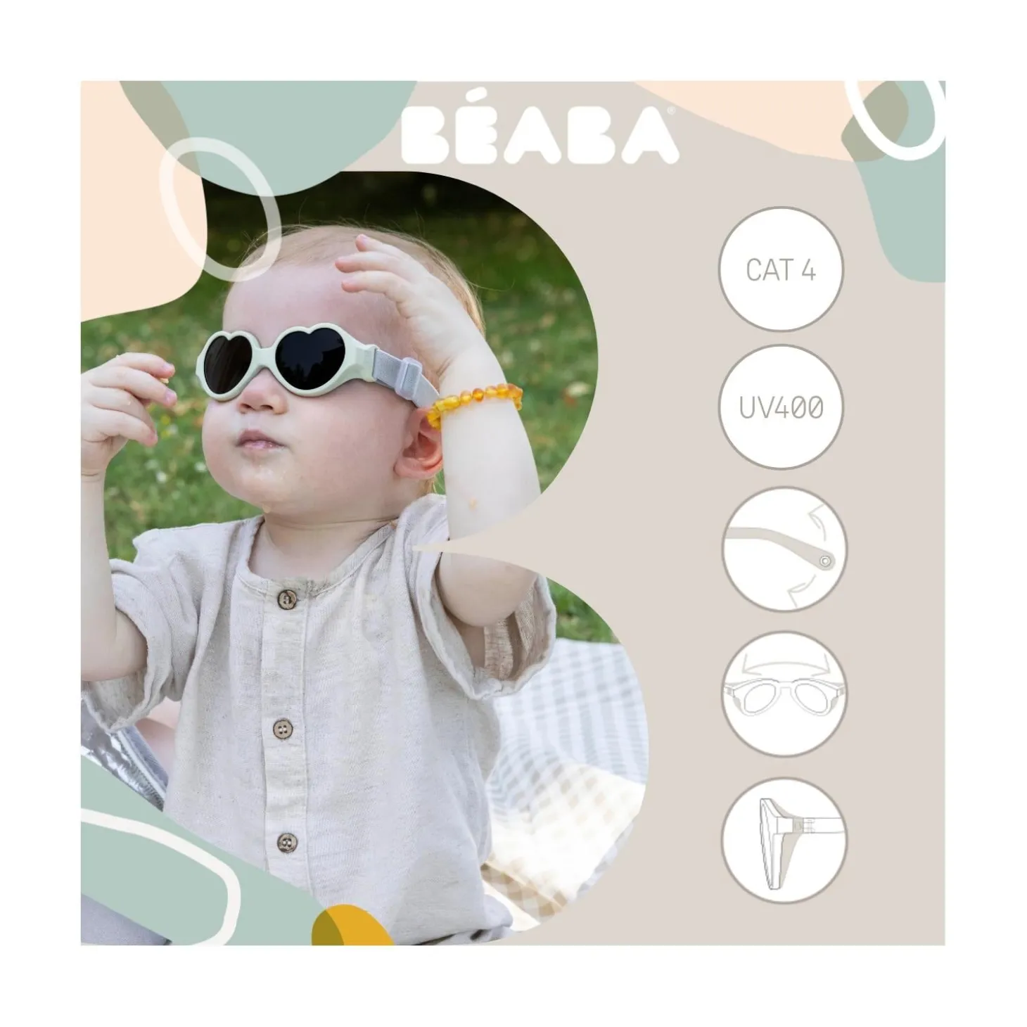Béaba Lunettes Bandeau Baby Coeur Menthaulait 0-9 mois