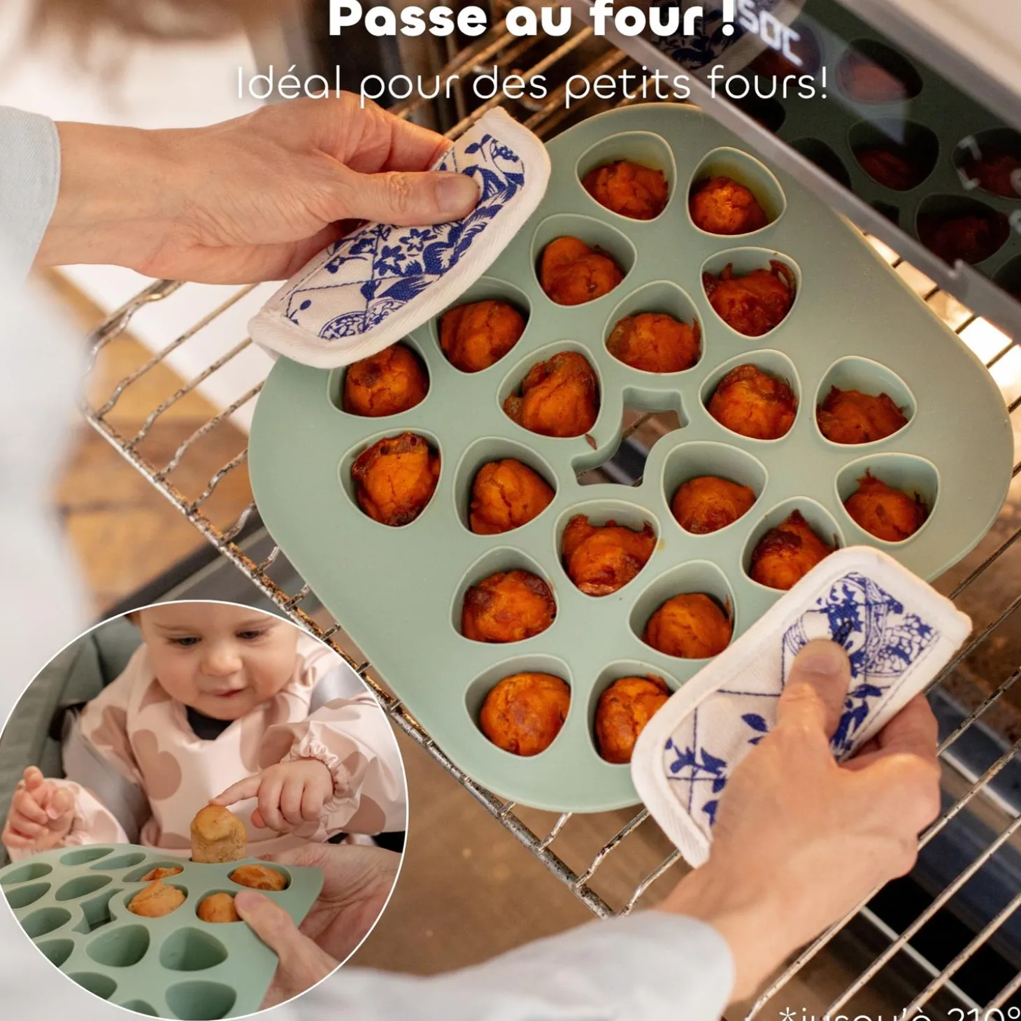 Béaba Mini Multiportions Silicone Vert sauge 20x35 ml