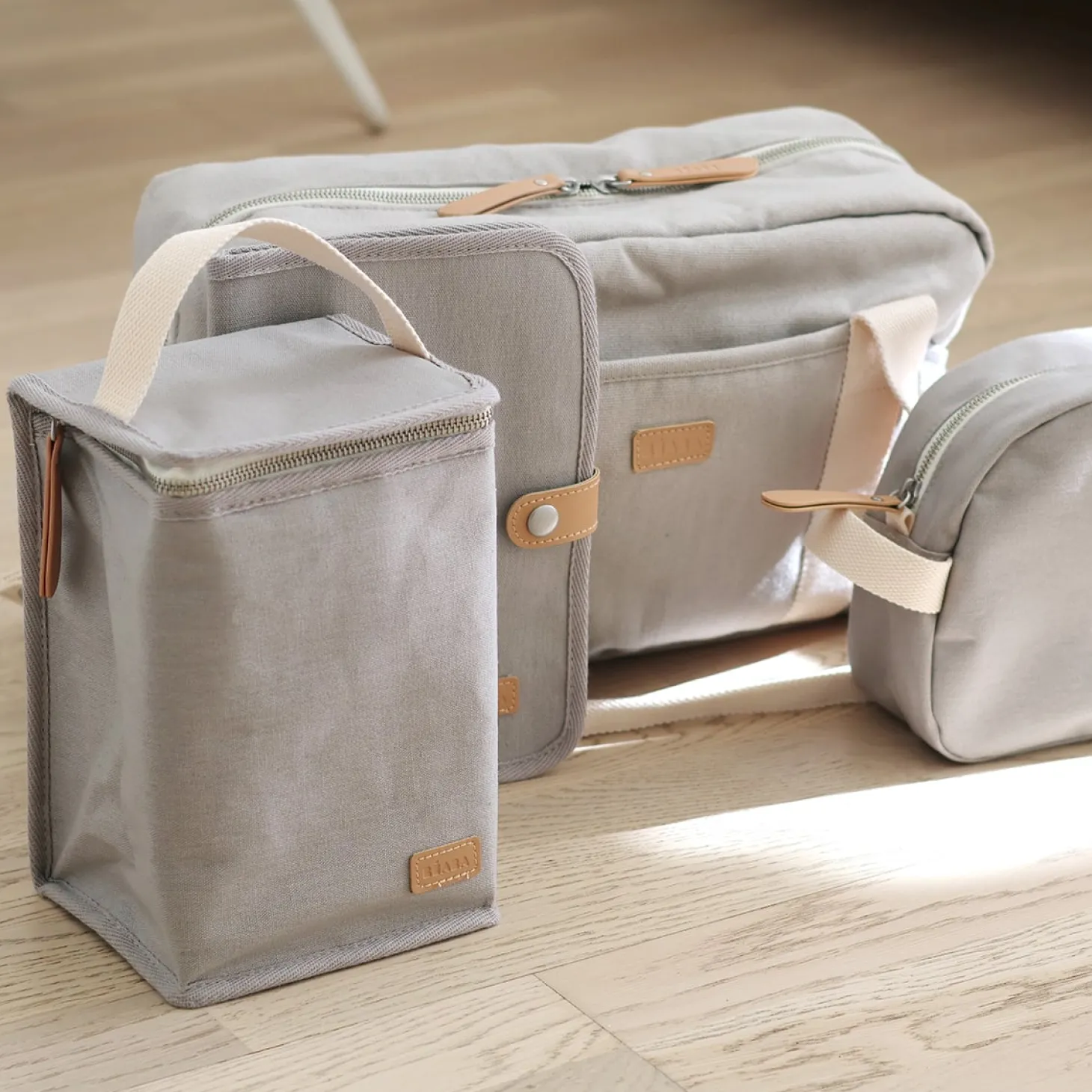 Béaba Pochette repas isotherme canvas Gris Perle