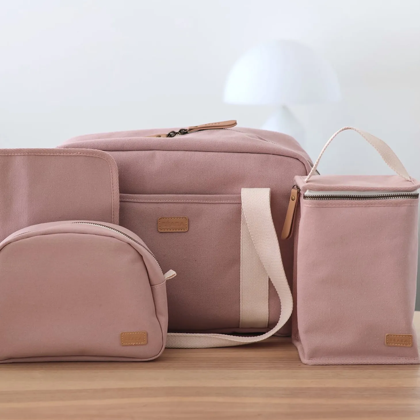 Béaba Pochette repas isotherme canvas Rose Poudré