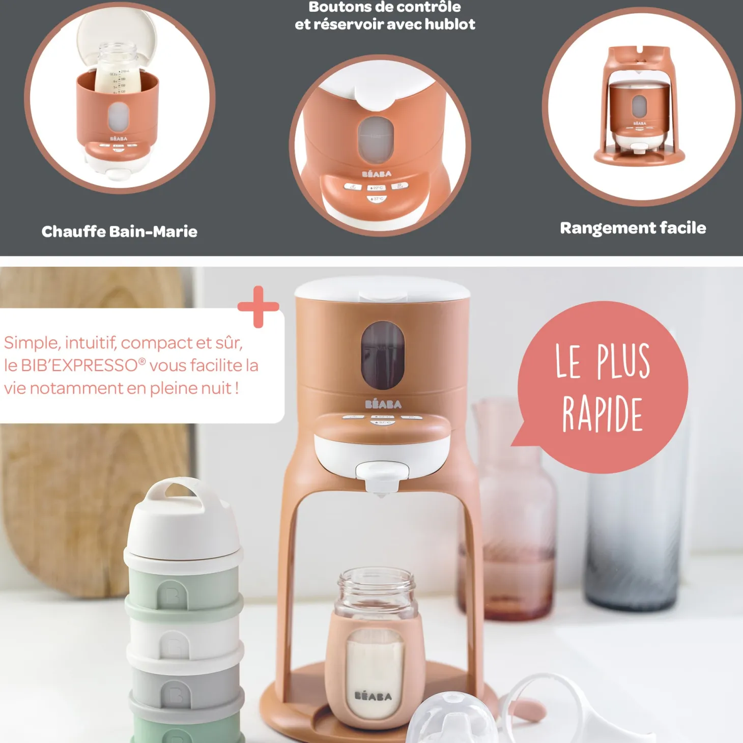 Béaba Préparateur de biberon Bib Expresso Terracotta