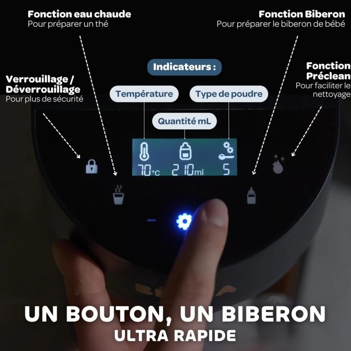Béaba Préparateur de biberons Milkeo Plus Night blue
