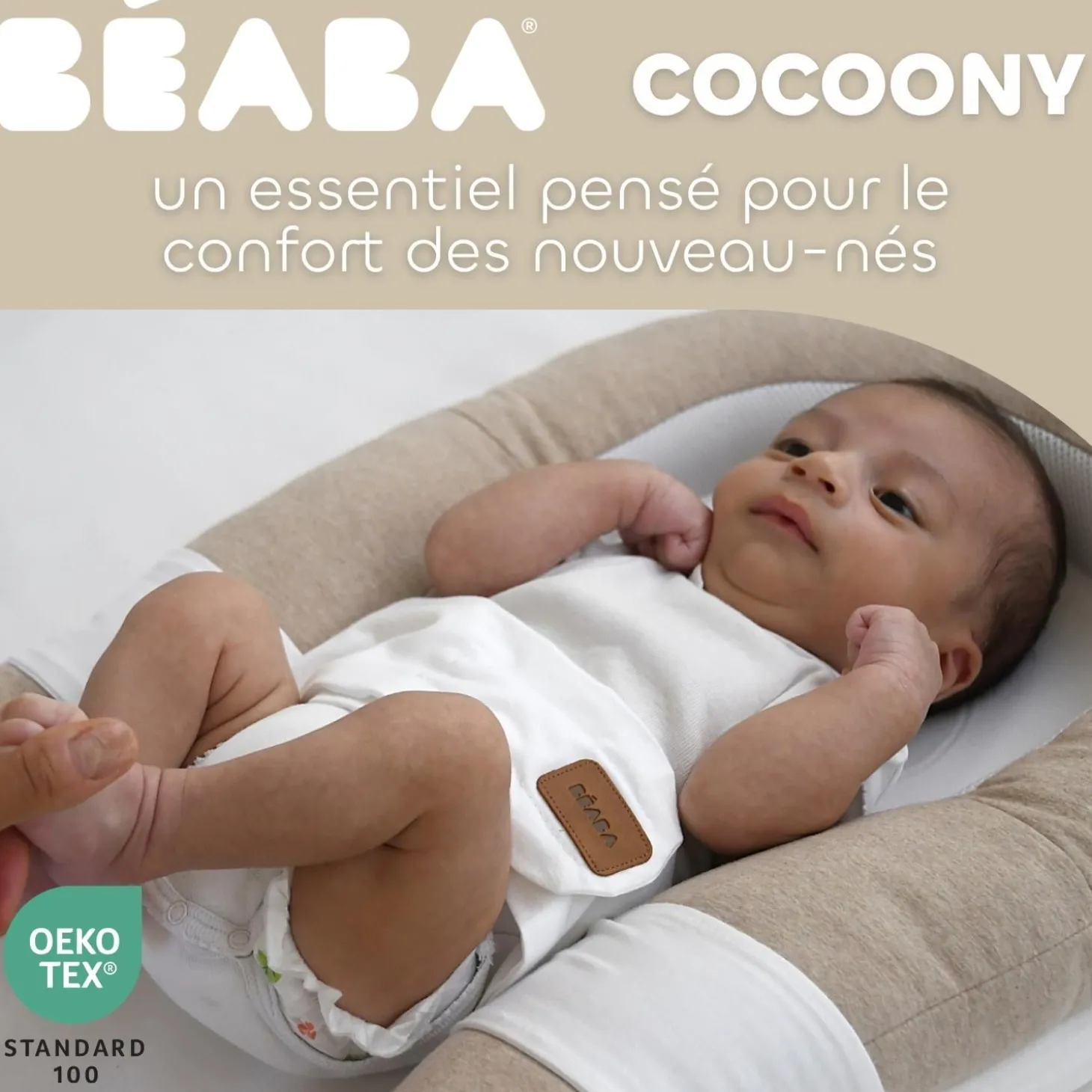 Béaba Réducteur de Lit Cocon Coton Oekotex Argile Chine / Heather Clay 0-3 mois