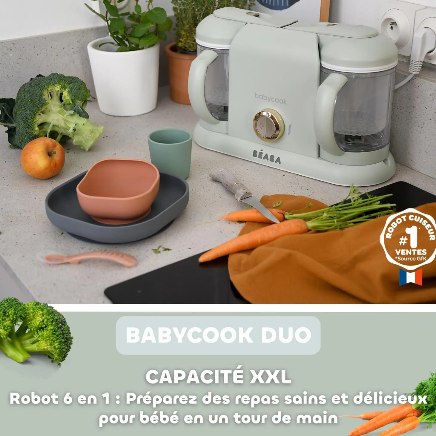 Béaba Robot cuiseur Babycook Duo Misty Green