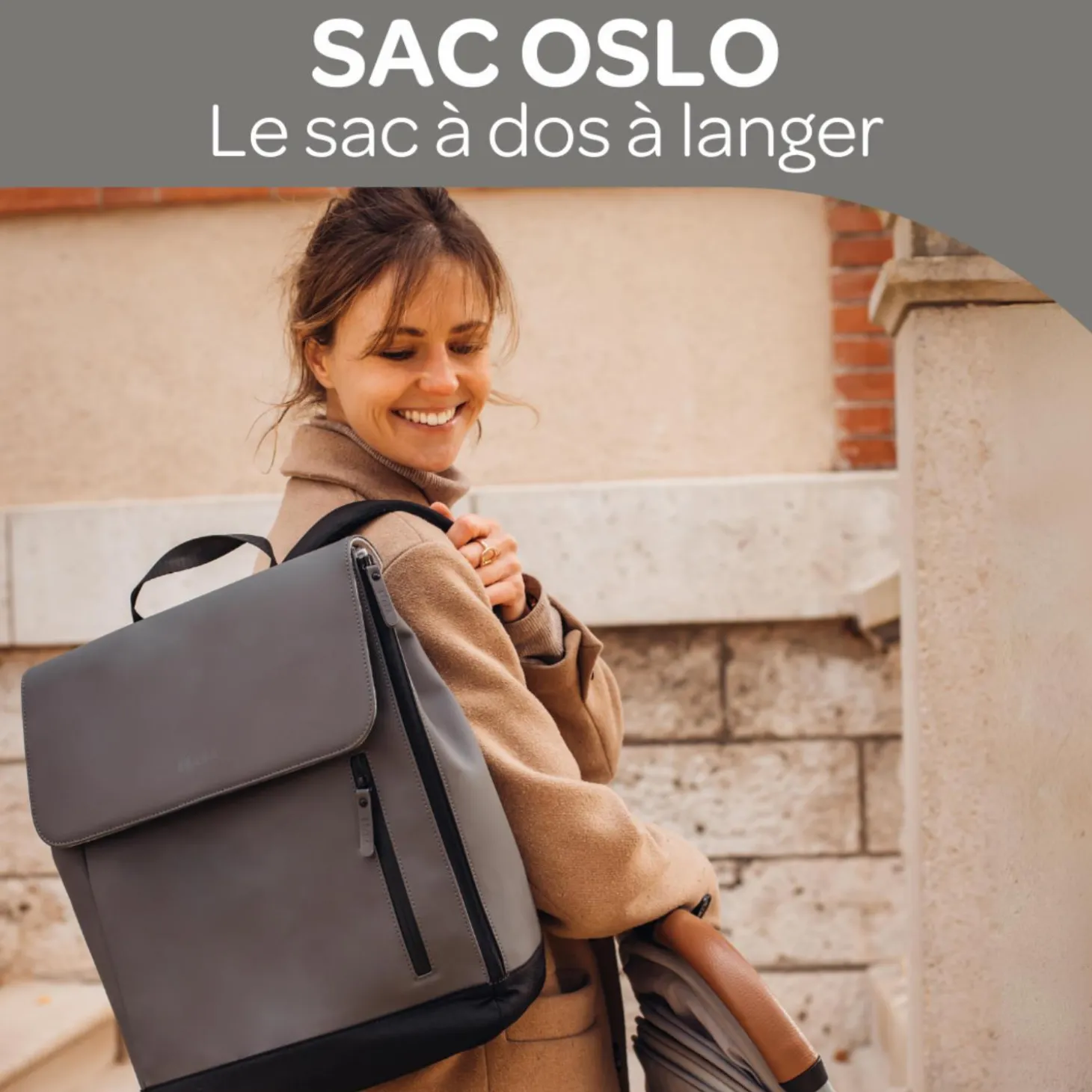 Béaba Sac à dos à langer Oslo Gris Mineral