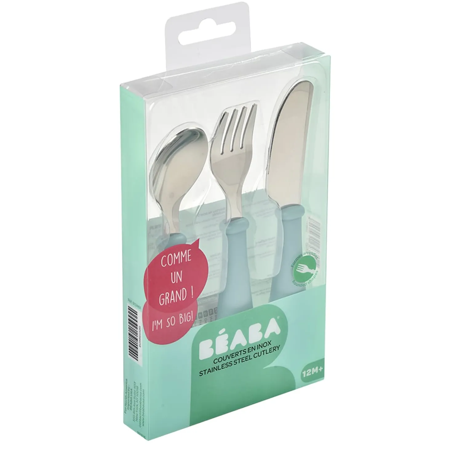 Béaba Set de 3 Couverts Inox Airy Green