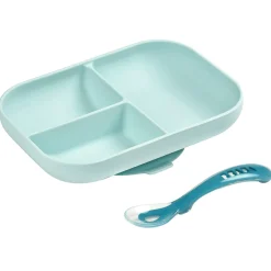Béaba                    Set repas silicone 2 pièces compartimenté    Blue