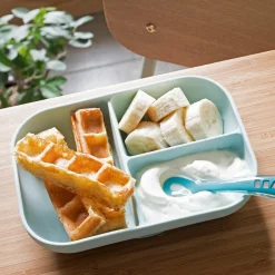 Béaba                    Set repas silicone 2 pièces compartimenté    Blue