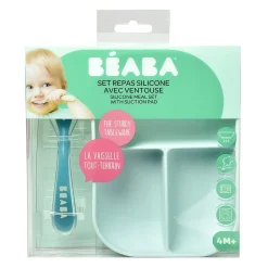 Béaba                    Set repas silicone 2 pièces compartimenté    Blue