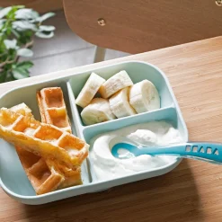 Béaba                    Set repas silicone 2 pièces compartimenté    Blue