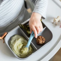 Béaba                    Set repas silicone 2 pièces compartimenté    Grey