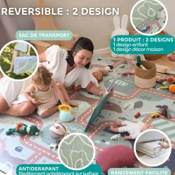 Béaba Tapis de Motricité XL Reversible Play Life Landform