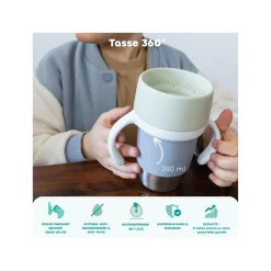 Béaba Tasse d'apprentissage Inox Click & Drink Galet