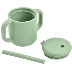 Béaba                    Tasse paille silicone    Sage Green