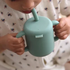 Béaba                    Tasse paille silicone    Sage Green
