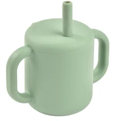 Béaba                    Tasse paille silicone    Sage Green