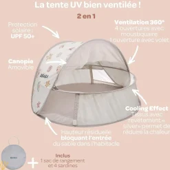 Béaba Tente Anti Uv Breezynest Clay Earth 0-24 mois