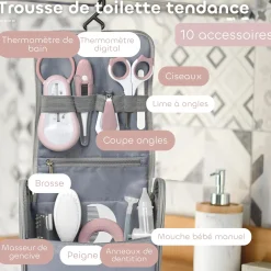 Béaba                    Trousse de Toilette Nomade 10 Accessoires    Old Pink