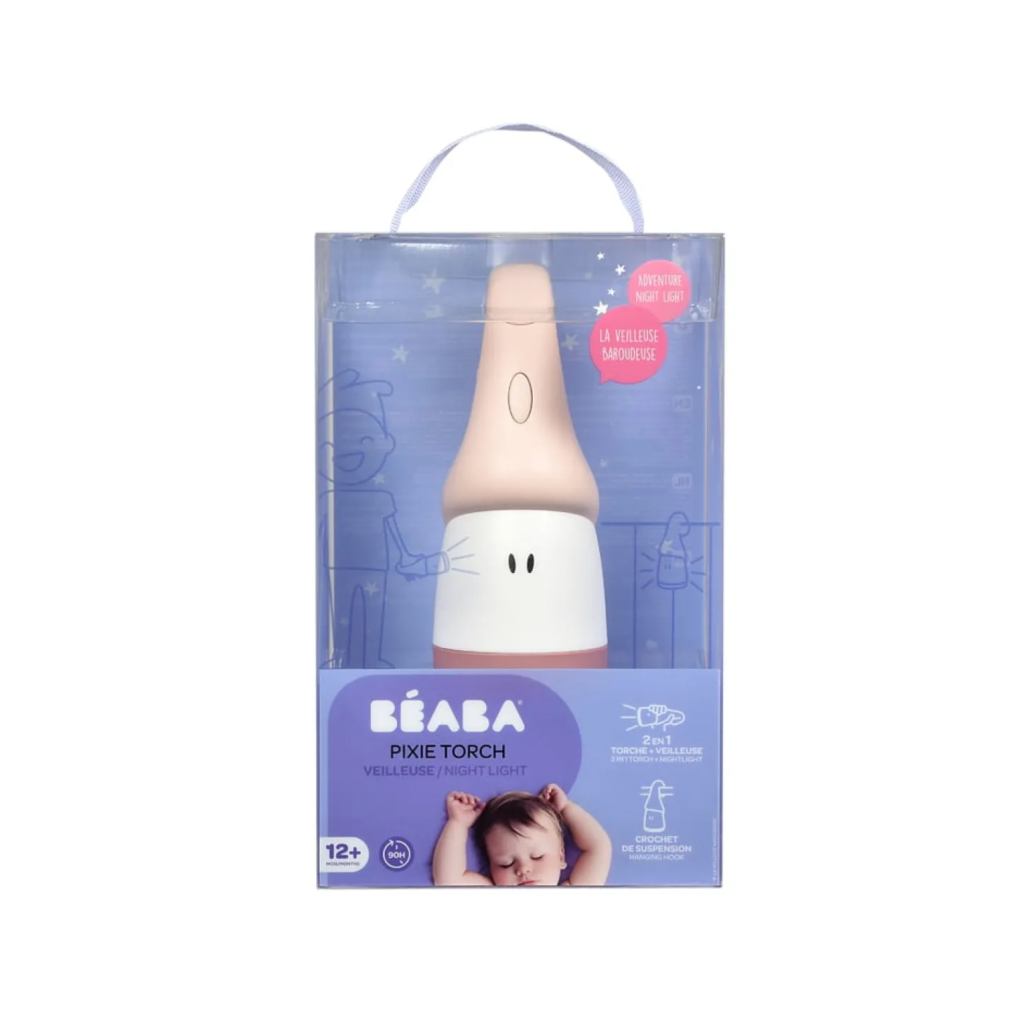 Béaba Veilleuse Pixie Torch Rose Dragée