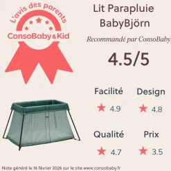 BabyBjörn                    Lit parapluie Light    Vert Foncé
