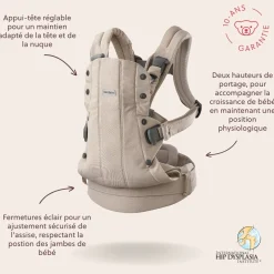 BabyBjörn                    Porte-bébé harmony mélange tissé chiné    Beige Clair