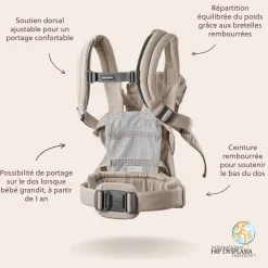 BabyBjörn                    Porte-bébé harmony mélange tissé chiné    Beige Clair