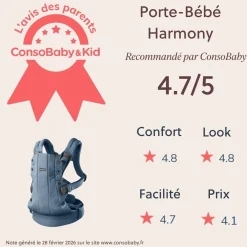 BabyBjörn Porte-bébé harmony mélange tissé chiné Bleu clair
