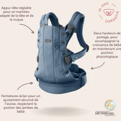 BabyBjörn                    Porte-bébé harmony mélange tissé chiné    Bleu clair