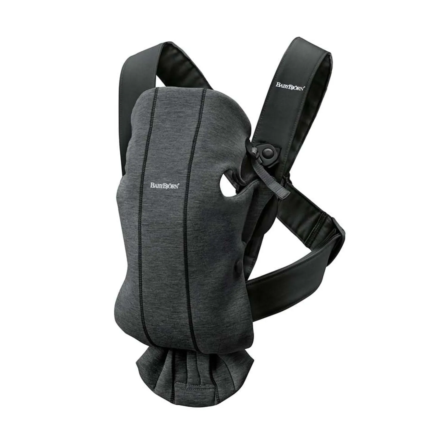 BabyBjörn Porte-bébé Mini Jersey Gris Charbon, Jersey 3D