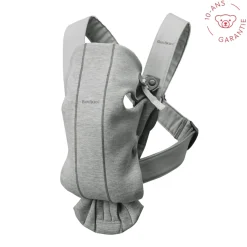 BabyBjörn Porte-bébé Mini Jersey Gris Clair, Jersey 3D