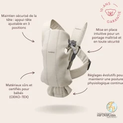 BabyBjörn Porte-bébé Mini Jersey Beige Clair