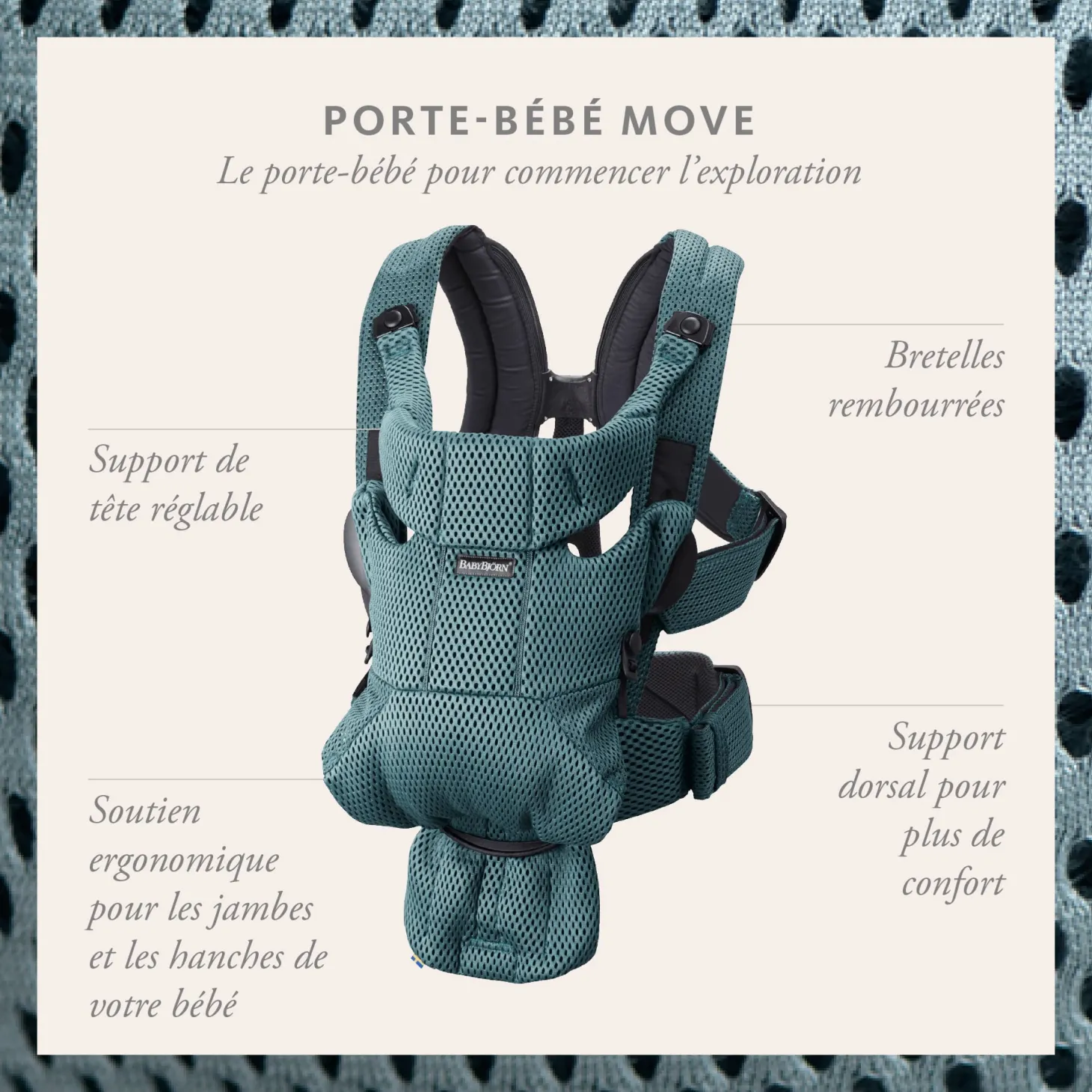 BabyBjörn Porte-bébé Move Anthracite, Mesh 3D