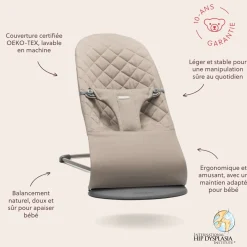 BabyBjörn Transat bébé bliss Gris Sable