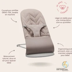 BabyBjörn                    Transat bébé bliss tissé    Gris Sable