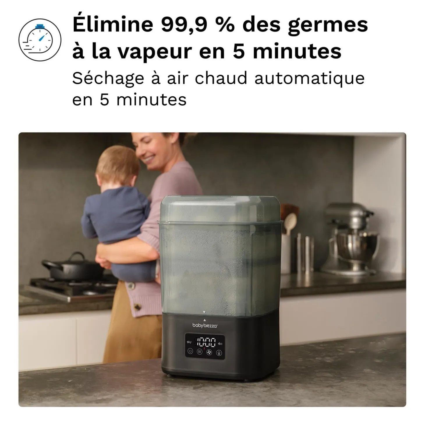 Baby Brezza Stérilisateur-Sécheur SuperQuick Dryer Advanced Black