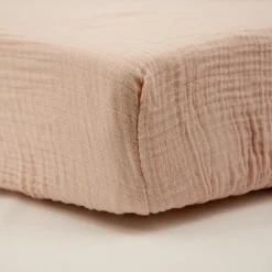 BabyCalin                    Drap Housse Double Gaze     Rose            60x120 cm
