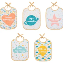 BabyCalin                    Lot de 5 Bavoirs     Famille            0 - 6 mois