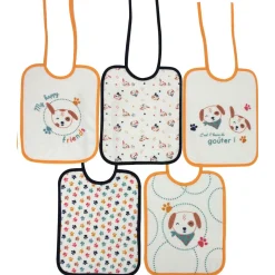 BabyCalin                    Lot de 5 Bavoirs     Toutou            0 - 6 mois