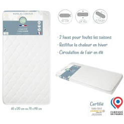 BabyCalin Matelas Lit Climatisé Blanc 70x140 cm
