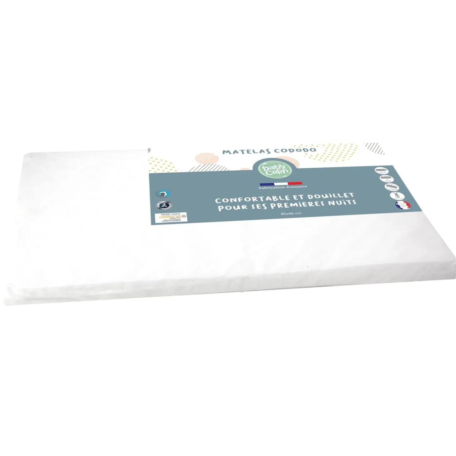 BabyCalin Matelas Lit Cododo Blanc 50x83 cm