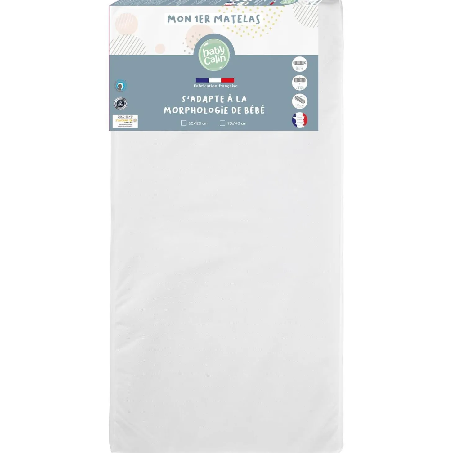 BabyCalin Mon 1er Matelas Blanc 70x140 cm