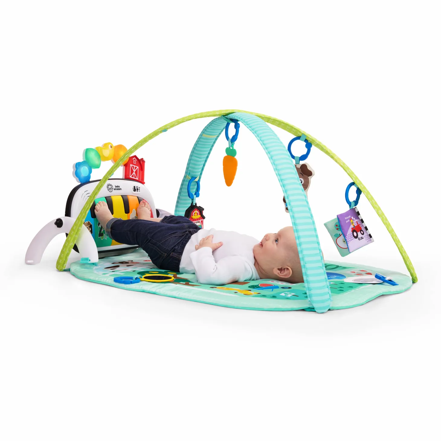 Baby Einstein Tapis d'éveil 4-en-1 Kickin’ Tunes Musical Meadow Vert