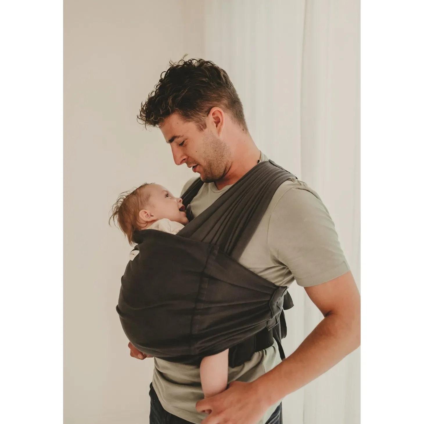 Babylonia Baby Carriers Echarpe de portage extensible Tricot Easy Dark Grey